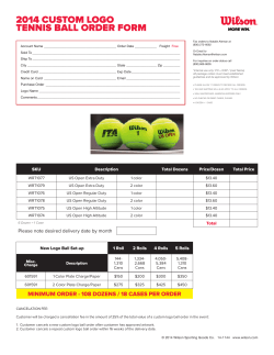 2014 Custom Logo Tennis Ball Order Form