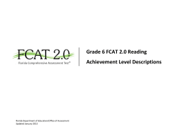 Grade 6 FCAT 2.0 Reading - Florida Department Of Education