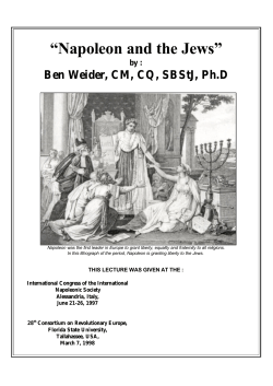 Napoleon and the Jews - International Napoleonic Society