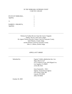 Drahota`s opening brief before the Nebraska Supreme Court