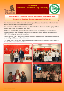 Newsletter Confucius Institute at Troy University