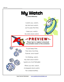 My Watch - Super Teacher Worksheets