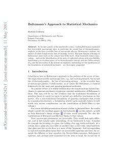 Boltzmann`s Approach to Statistical Mechanics