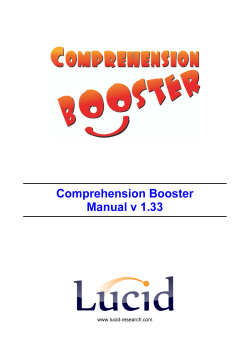 Comprehension Booster Teacher`s Manual