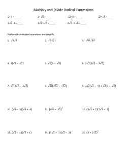 Multiply and Divide Radical Expressions