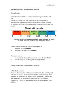 Acid-Base Chemistry in Medicine and pH Scale