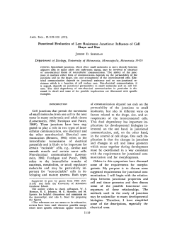 Functional Evaluation of Low Resistance Junctions: Influence of Cell
