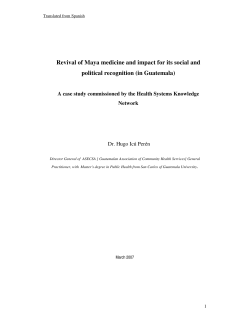 Revival of Maya medicine and impact for its social and political