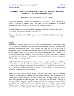 Differential Effects of Tea Extracts on Growth and Cytokine
