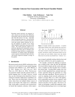 Globally Coherent Text Generation with Neural Checklist Models