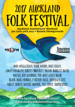 1.2MB Booklet here - Auckland Folk Festival
