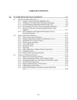 Section 6 - Water Demand Management