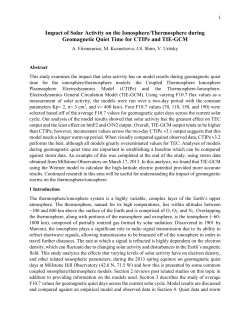 Impact of Solar Activity on the Ionosphere/Thermosphere during