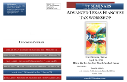 Advanced Texas Franchise Tax Workshop
