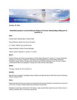 October 29, 2014 Hartsfield-Jackson to Unveil Bronze Plaque