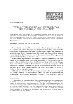 TYPES OF TOPOGRAPHIC MAP GENERALIZATION: THE