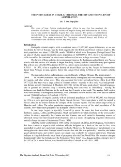 The Portuguese in Angola: Colonial Theory and the Policy of