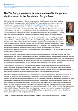 The Tea Party`s presence in primaries benefits the general election
