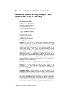 Leadership decision-making strategies using appreciative inquiry: a