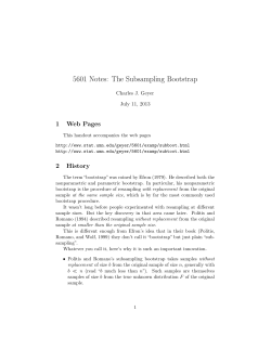 5601 Notes: The Subsampling Bootstrap