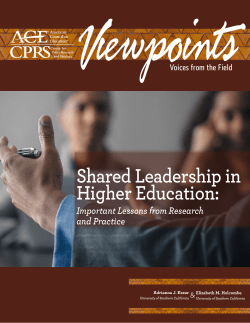 Shared Leadership in Higher Education