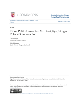 Ethnic Political Power in a Machine City: Chicago`s Poles at