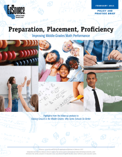 Preparation, Placement, Proficiency: Improving Middle Grades Math