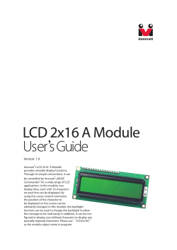 LCD 2x16 A Module User`s Guide