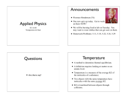 Applied Physics Announcements Questions Temperature