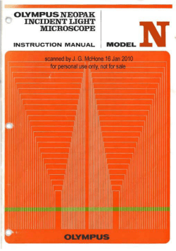 Olympus Neopak Incident Light Microscope Instruction Manual