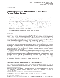 Cleanliness Testing and Identification of Residues on