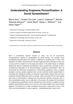 Understanding Grapheme Personification: A Social Synaesthesia?
