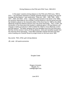 Driving Distance on the PGA and LPGA Tours, 1993-2012