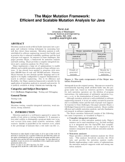 R. Just, "The Major mutation framework: Efficient and Scalable