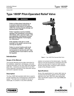 Type 1805P Pilot-Operated Relief Valve