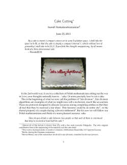 Cake Cutting - University of Utah School of Computing