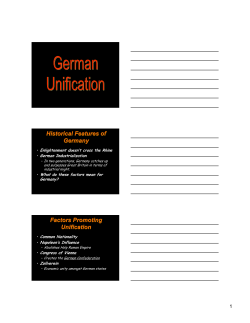 German Unification Notes - Mr. Wiggin`s History Class