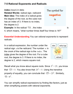 75 Rational Exponents and Radicals
