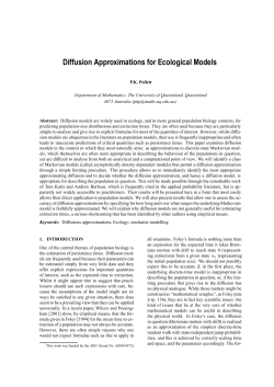 Diffusion Approximations for Ecological Models