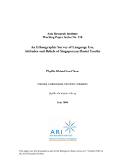 WPS 118 An Ethnographic Survey of Language Use, Attitudes and