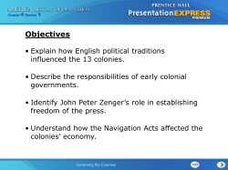 Governing the Colonies