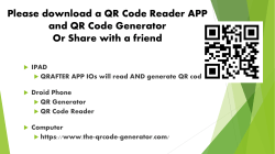 Please a QR Code Reader APP and QR
