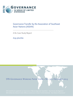 Governance Transfer by the Association of Southeast Asian Nations