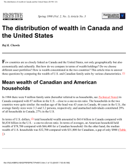 The distribution of wealth in Canada and the United States (IS 901 A3)