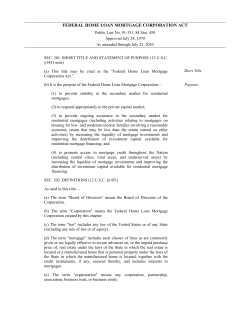 Federal Home Loan Mortgage Corporation Act