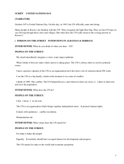 SCRIPT UNITED NATIONS DAY [NARRATOR] October 24th