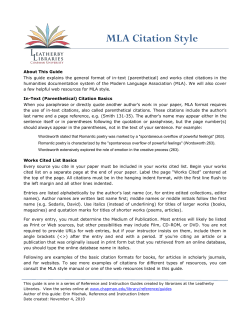 MLA Citation Style