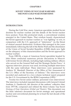 Soviet Views of Nuclear Warfare - The Nonproliferation Policy