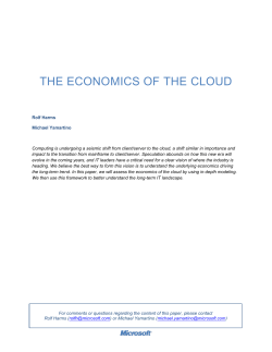 the economics of the cloud - Microsoft Center