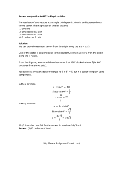Answer on Question #44472 – Physics – Other The resultant of two